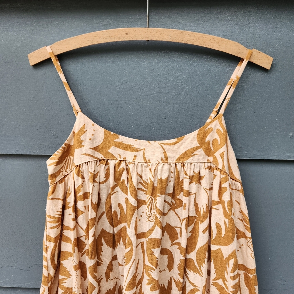 Madewell Linen-Blend Cami Midi Dress in Tropicale Floral - Size Small - Picture 4 of 11
